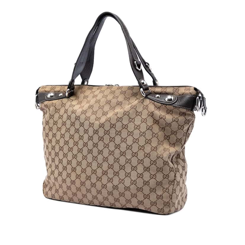 Gucci Large GG Canvas Icon Bit Satchel Beige Very good condition - Back View