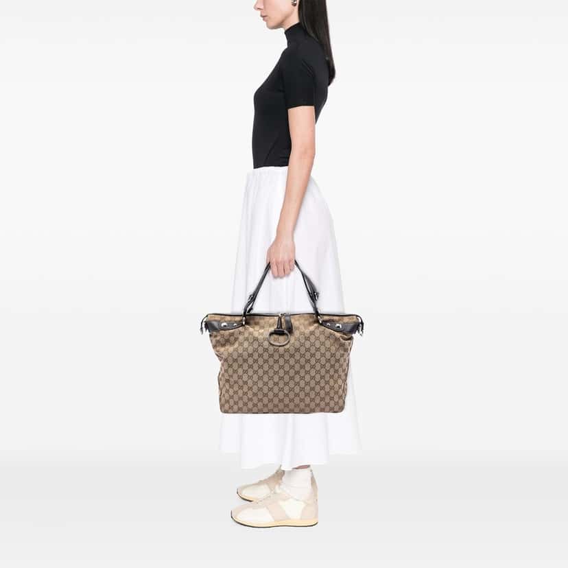 Gucci Large GG Canvas Icon Bit Satchel Beige Very good condition - Box View