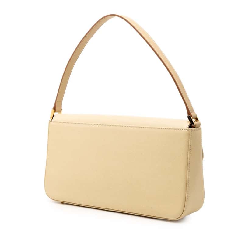 Burberry Leather Flap Shoulder Bag Beige Leather Very good condition - Back View