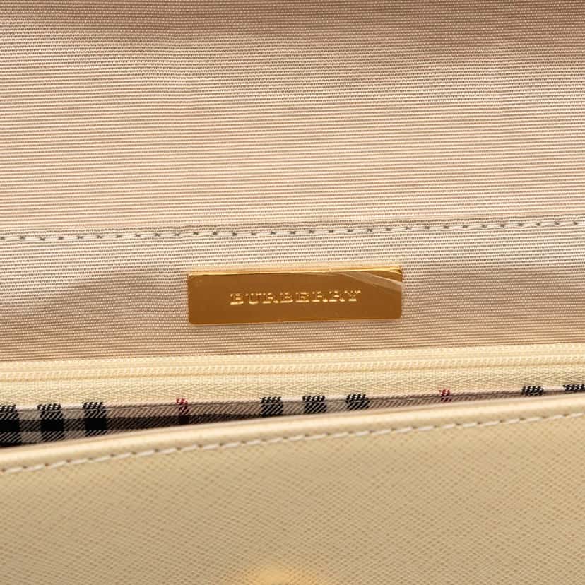 Burberry Leather Flap Shoulder Bag Beige Leather Very good condition - Box View
