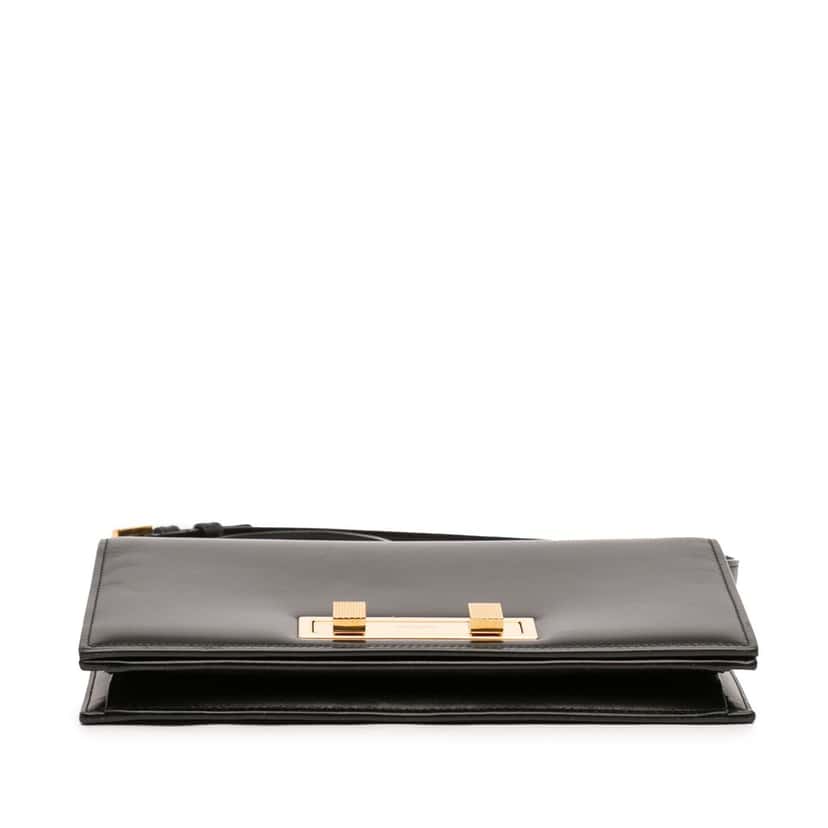 Saint Laurent Medium Smooth Calfskin Domino Shoulder Bag Black Leather Very good condition - Inside View