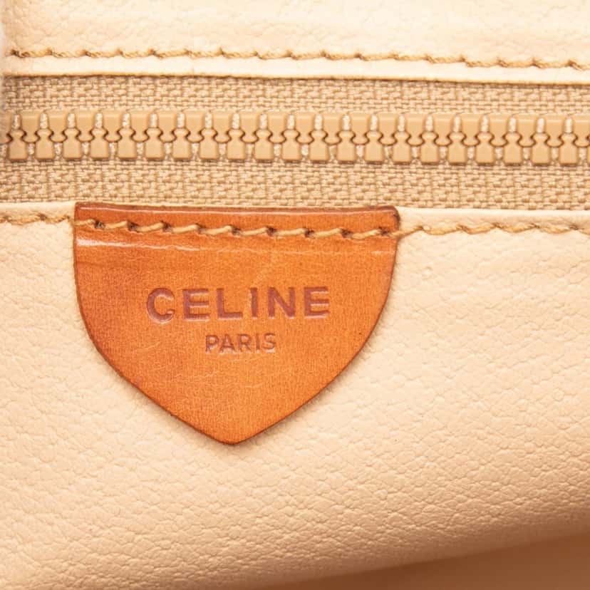 Celine Macadam Coated Canvas Clutch Brown Very good condition - Box View