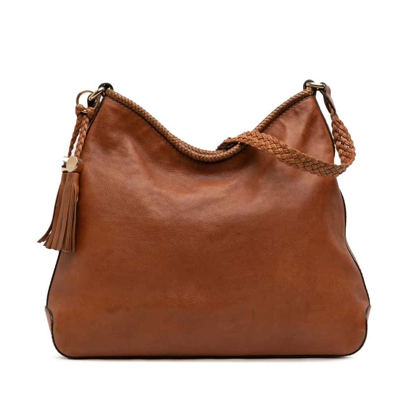 Gucci Leather Marrakech Shoulder Bag Brown Leather Very good condition - Front View