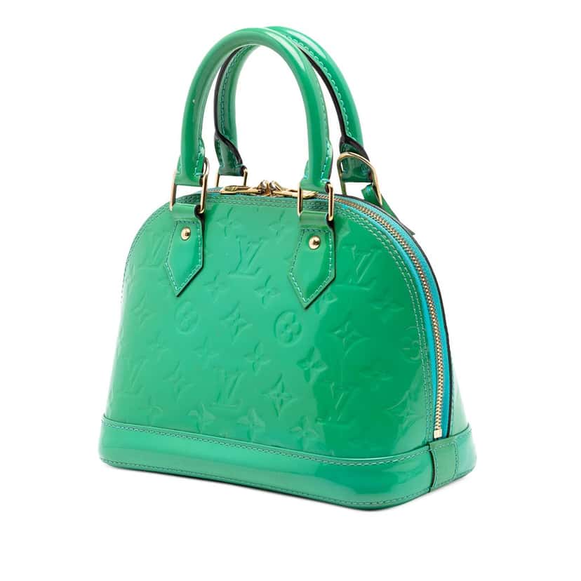 Louis Vuitton Monogram Vernis Alma BB Green Leather Very good condition - Back View