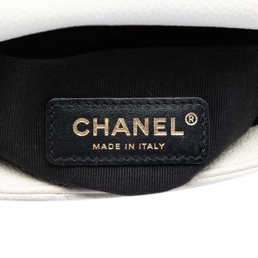 Chanel Mini Quilted Caviar Chain Soul Flap White Leather Very good condition - Box View