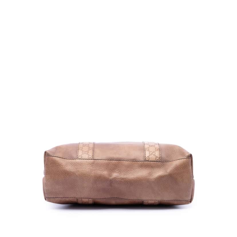 Gucci Medium Guccissima Trimmed Leather Bamboo Libeccio Tote Brown Leather Very good condition - Inside View