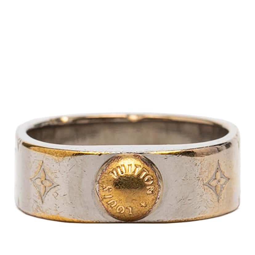 Louis Vuitton Brass Nanogram Ring Silver Metal Good condition - Front View