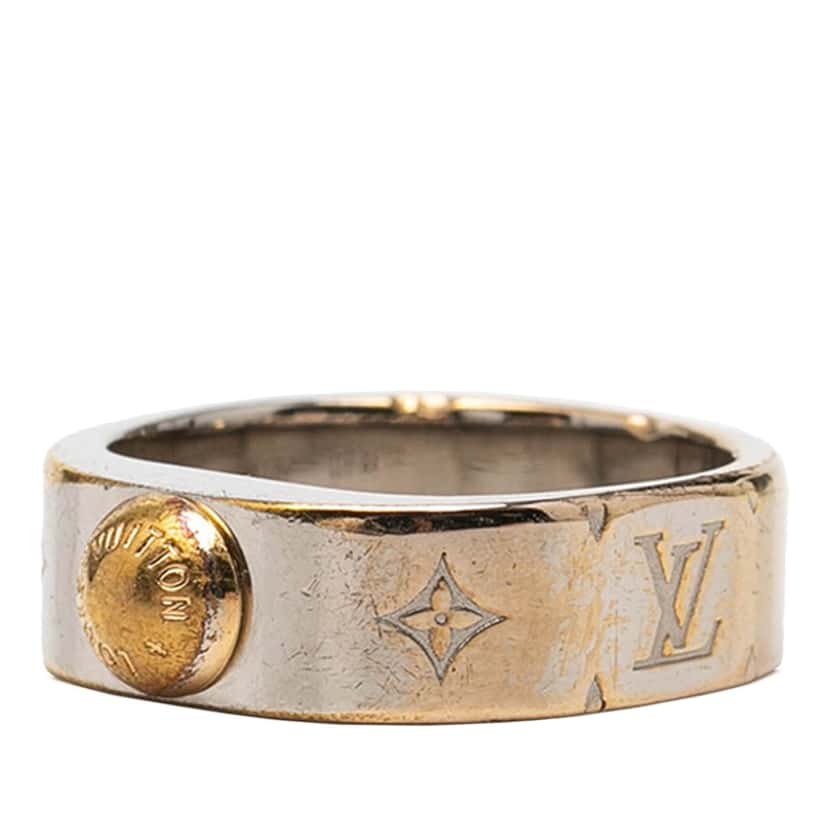 Louis Vuitton Brass Nanogram Ring Silver Metal Good condition - Back View