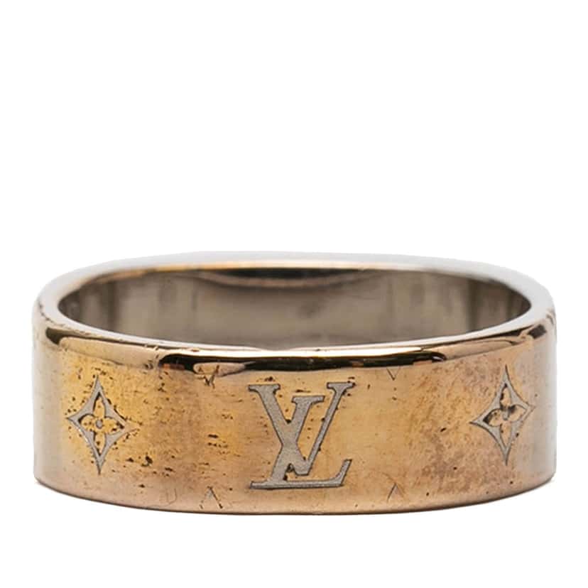 Louis Vuitton Brass Nanogram Ring Silver Metal Good condition - Inside View