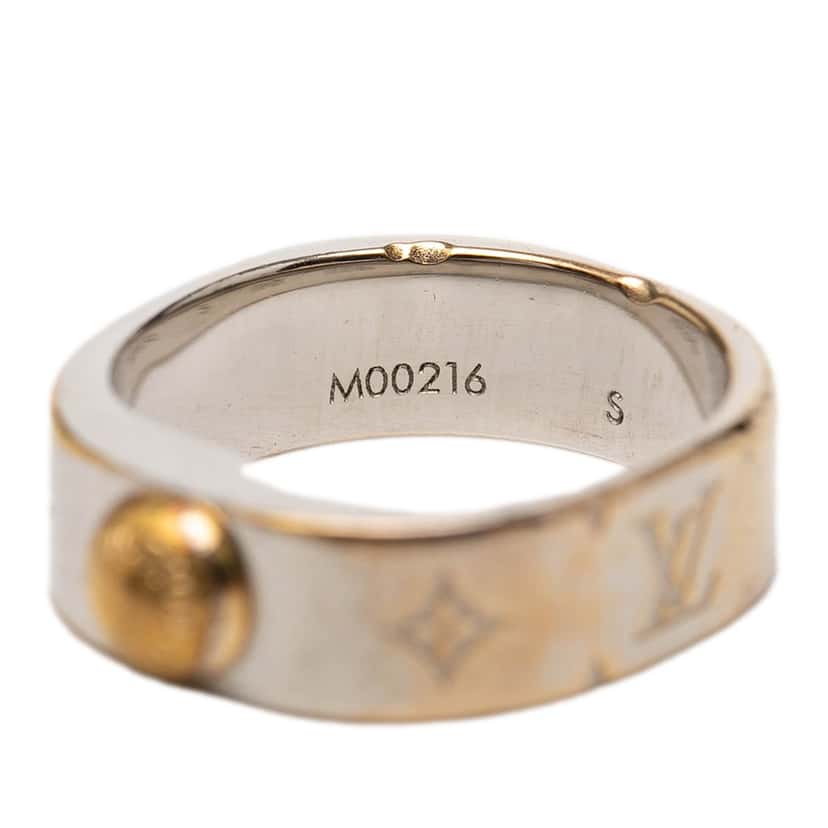 Louis Vuitton Brass Nanogram Ring Silver Metal Good condition - Box View