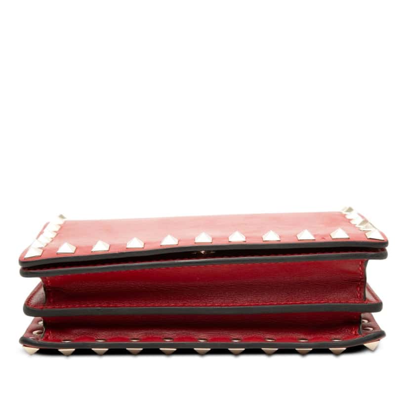 Valentino Leather Rockstud Chain Pouch Red Leather Very good condition - Inside View