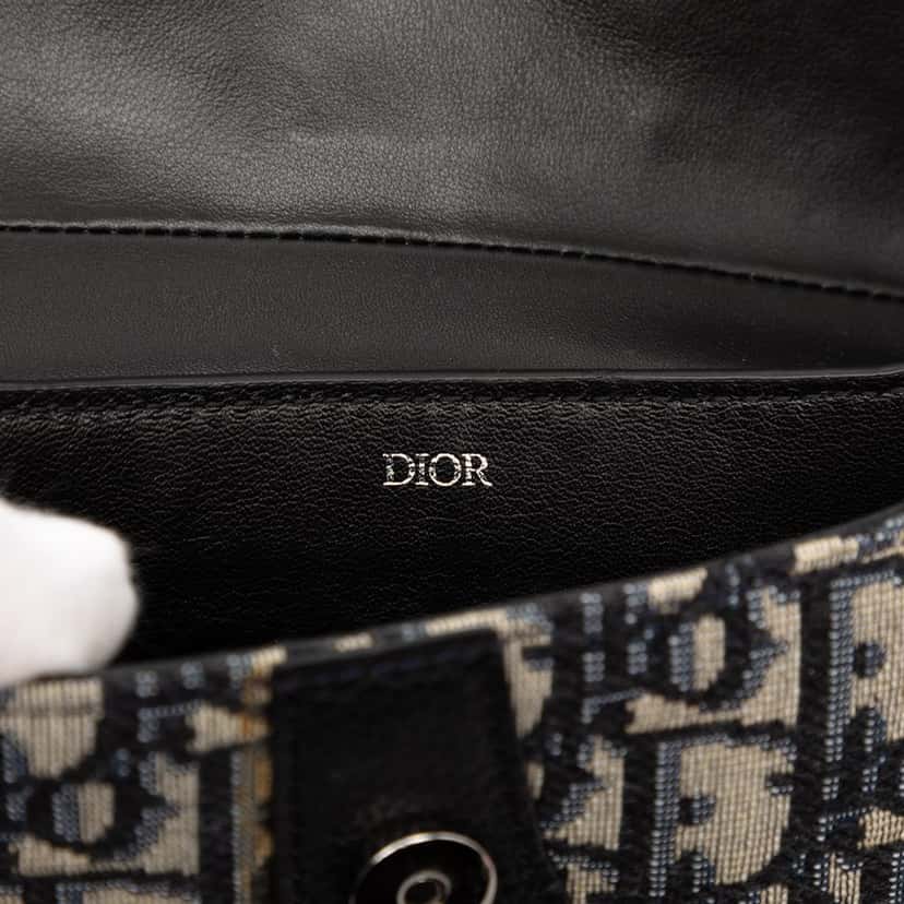 Dior Oblique Canvas Saddle Belt Bag Blue Very good condition - Box View