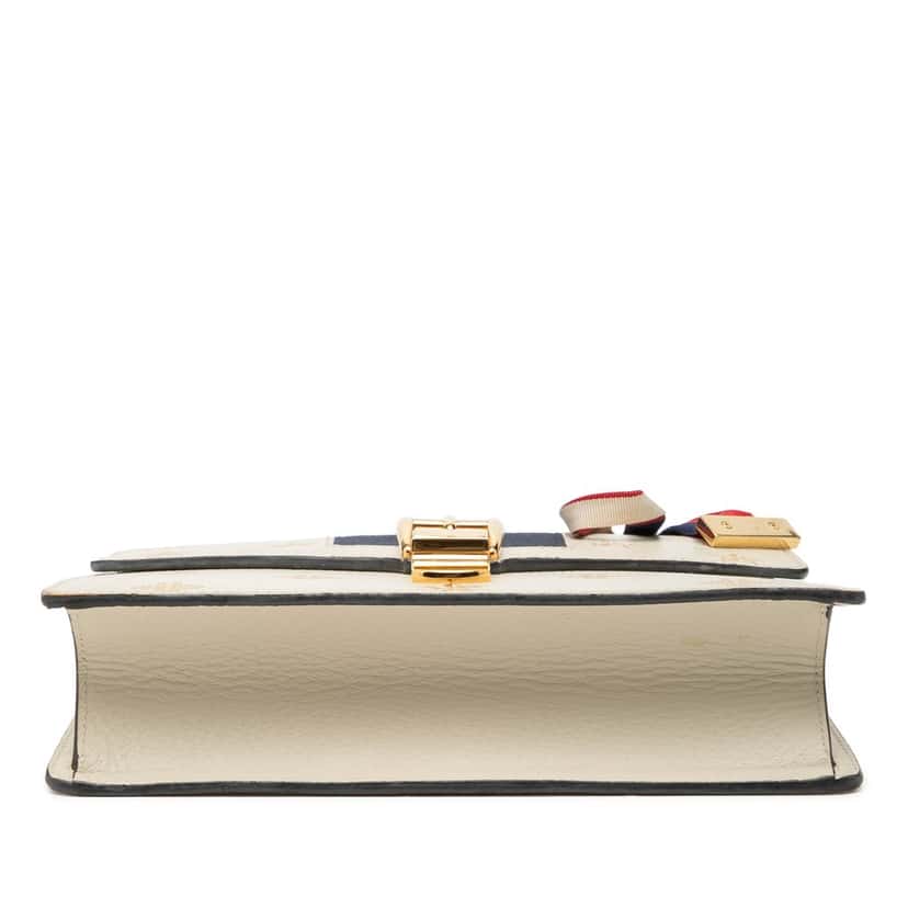 Gucci Small Calfkin Bee Star Sylvie Satchel White Leather Very good condition - Inside View