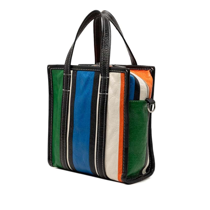 Balenciaga Lambskin Bazar Shopper Satchel XS Blue Leather Very good condition - Back View