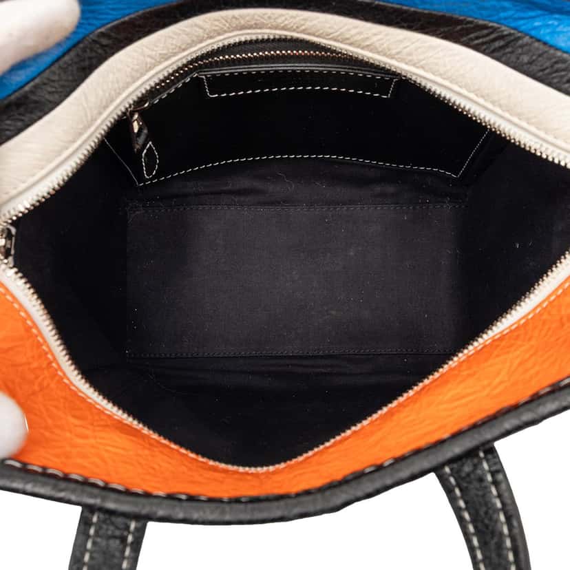 Balenciaga Lambskin Bazar Shopper Satchel XS Blue Leather Very good condition - Model View