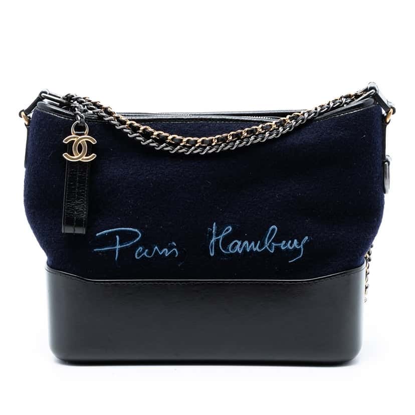Chanel Medium Wool Paris Hamburg Embroidered Gabrielle Hobo