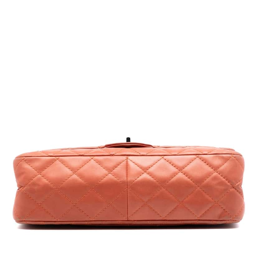 Chanel Quilted Lambskin Reissue 2.55 Double Flap 227 Orange Leather Very good condition - Inside View