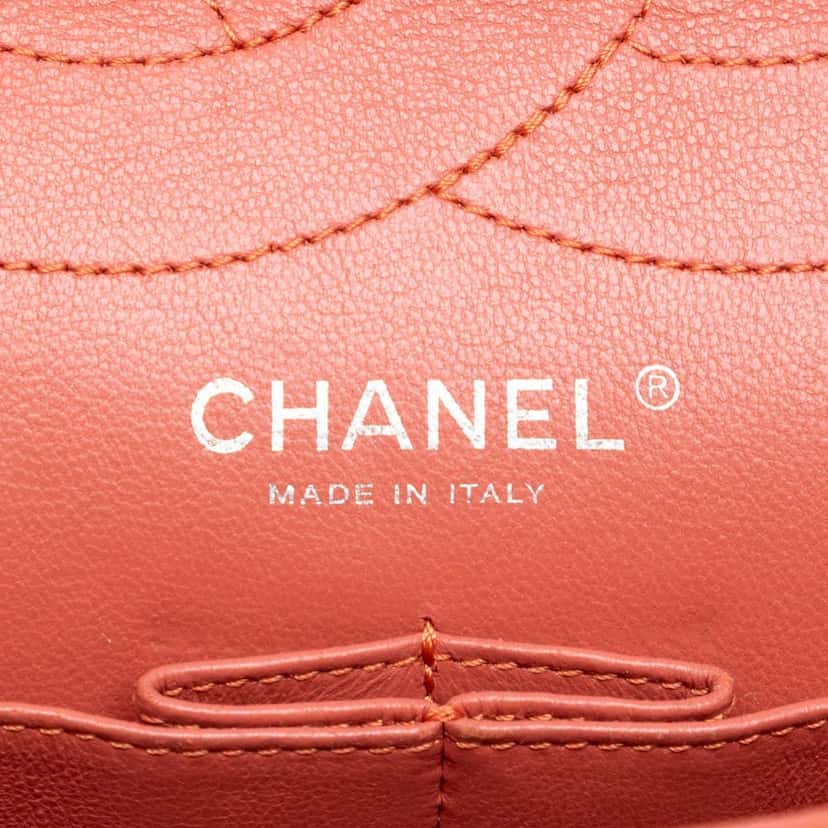 Chanel Quilted Lambskin Reissue 2.55 Double Flap 227 Orange Leather Very good condition - Box View