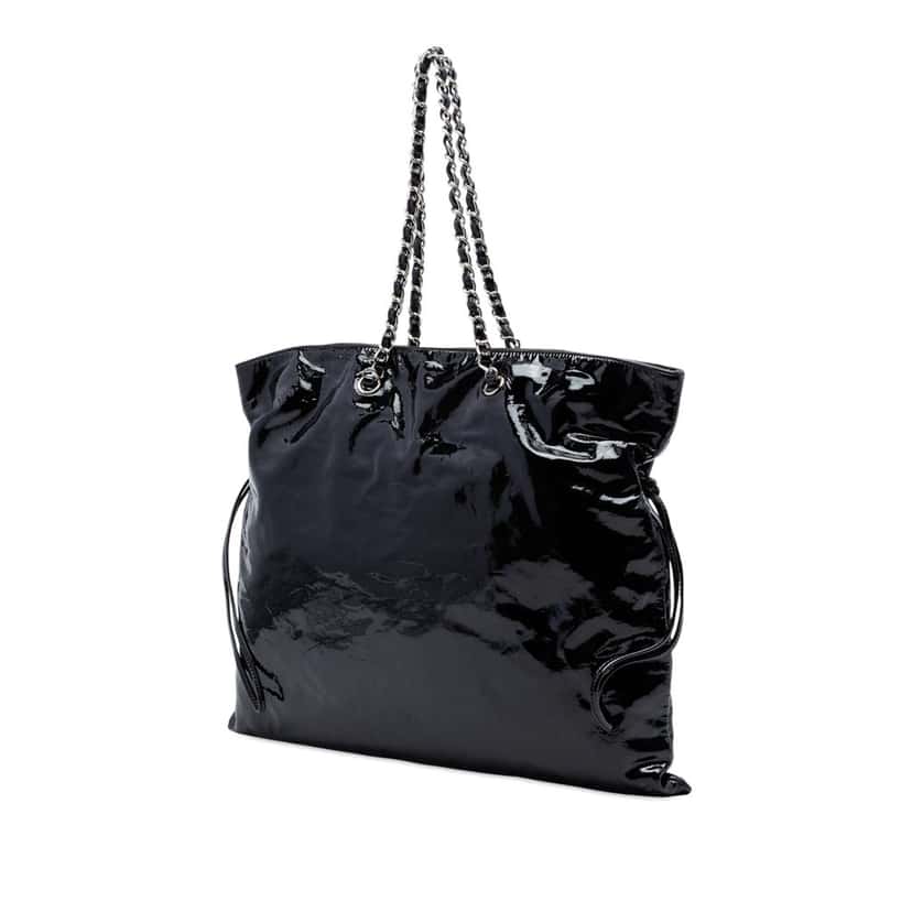 Chanel CC Patent Bonbons Tote Black Leather Very good condition - Back View