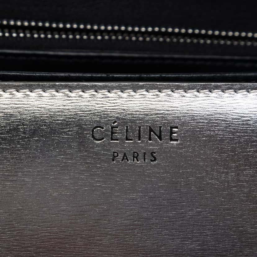 Celine Medium Calfskin Classic Box Silver Leather Very good condition - Box View