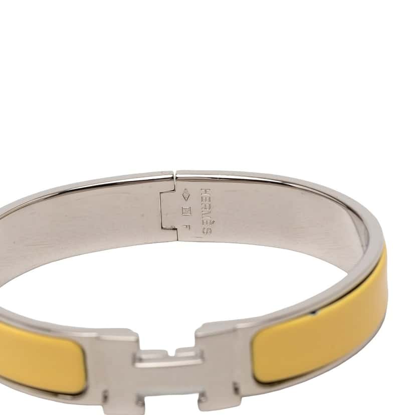 Hermès Narrow Enamel Clic H Bracelet GM Yellow Very good condition - Model View