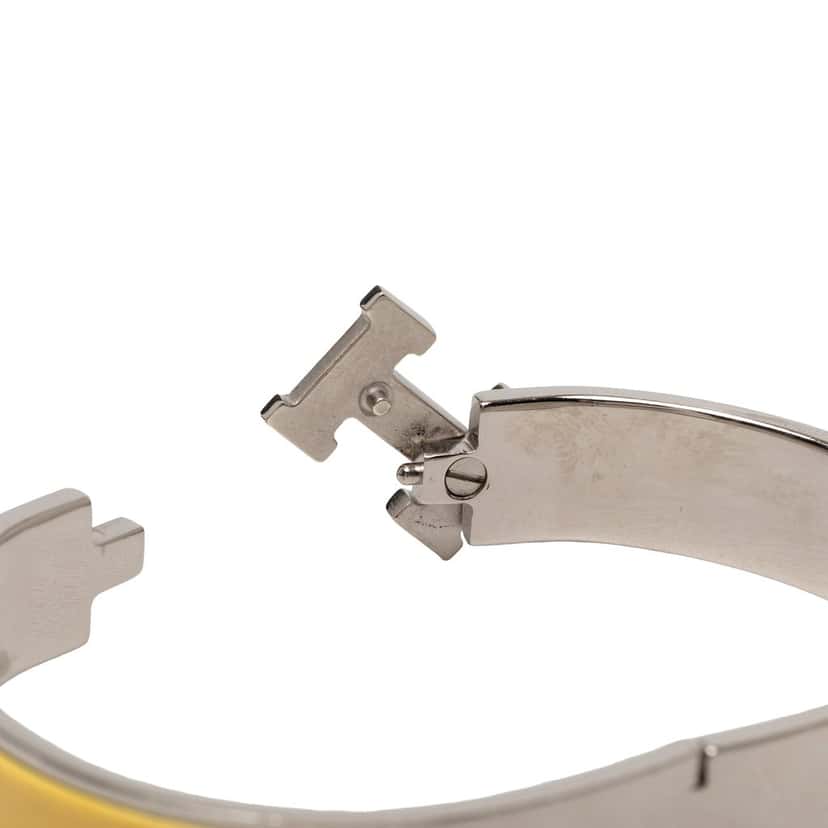 Hermès Narrow Enamel Clic H Bracelet GM Yellow Very good condition - Box View