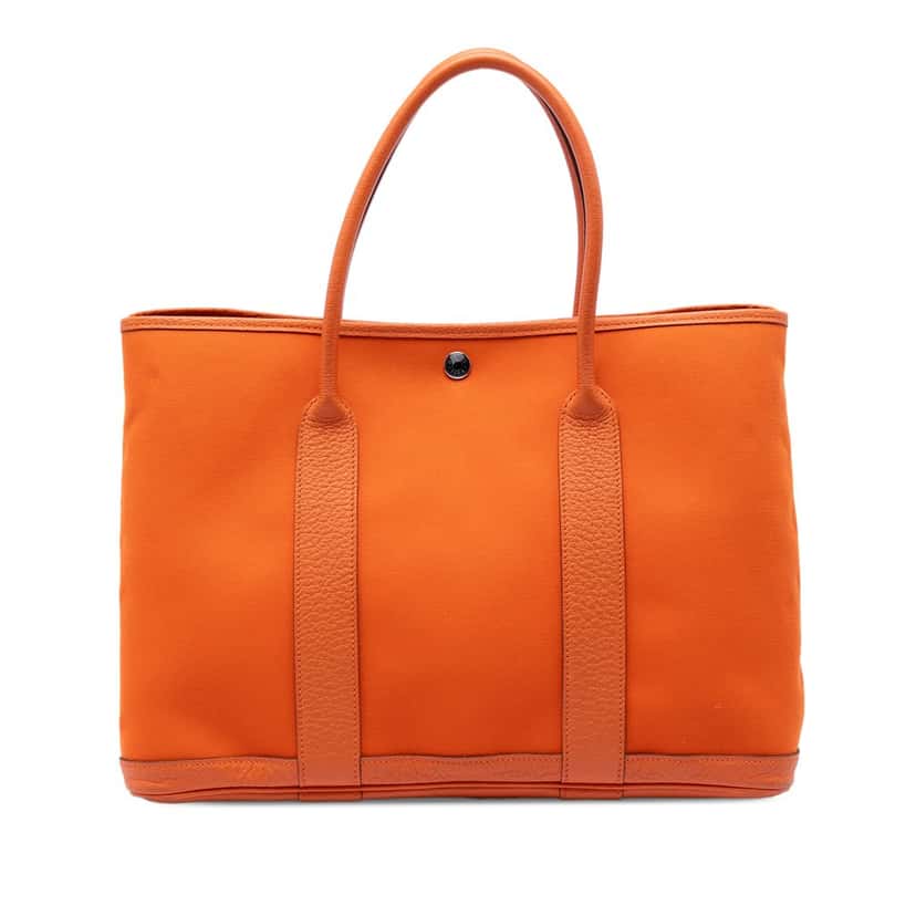 Hermès Toile and Negonda Garden Party 36 Orange Very good condition - Front View