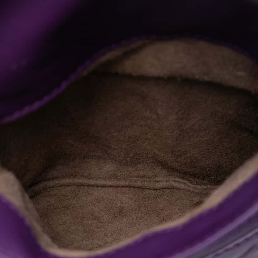 Bottega Veneta Mini Nappa Intrecciato Expandable Chain Flap Crossbody Purple Leather Very good condition - Model View