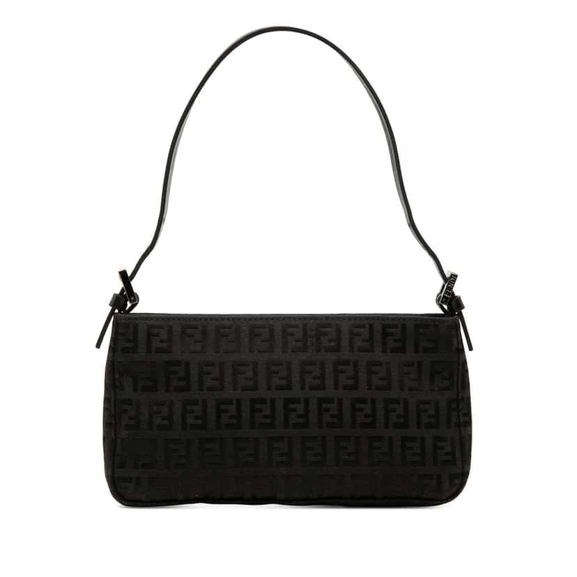 Fendi Zucchino Canvas Pochette Black Very good condition - Front View