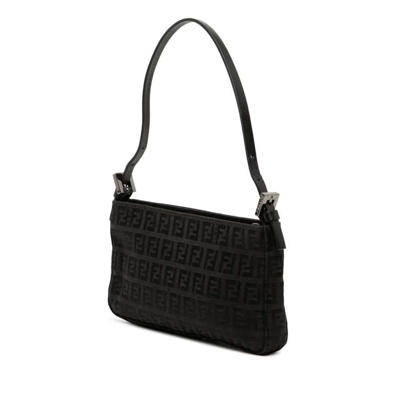 Fendi Zucchino Canvas Pochette Black Very good condition - Back View