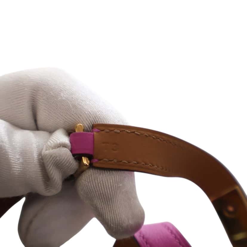 Hermès Swift Rivale Double Tour Bracelet T3 Pink Leather Very good condition - Box View