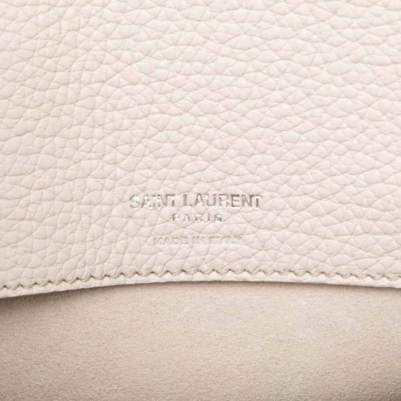 Saint Laurent Small Grained Calfskin Supple Sac De Jour Satchel White Leather Very good condition - Box View