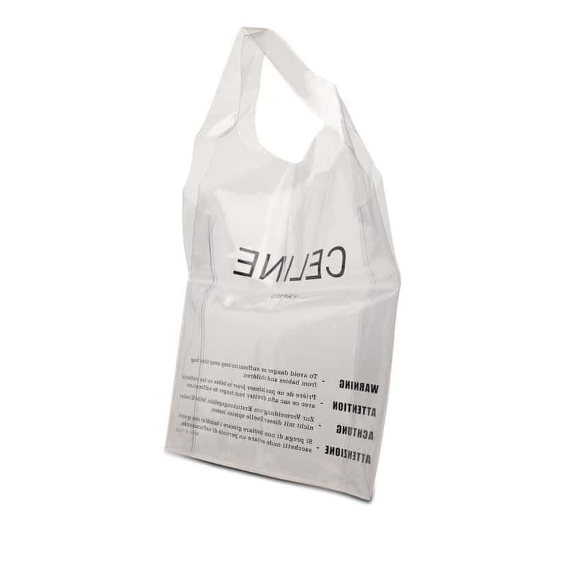 Celine PVC Shopping Tote White Plastic Good condition - Back View