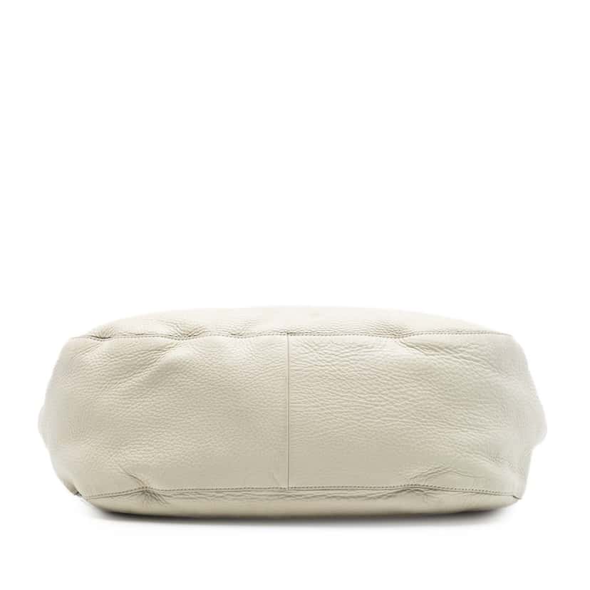 Gucci Medium Pebbled Calfskin Twill Tote White Leather Very good condition - Inside View