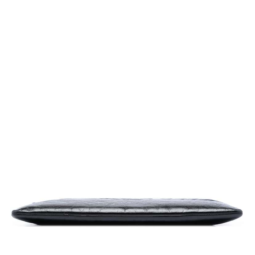 Chanel Large Aged Calfskin Gabrielle O Case Clutch Black Leather Very good condition - Inside View