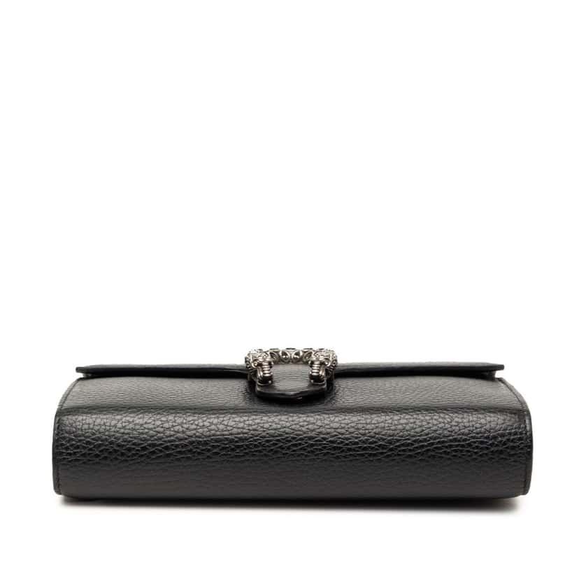 Gucci Calfskin Dionysus Wallet on Chain Black Leather Very good condition - Inside View