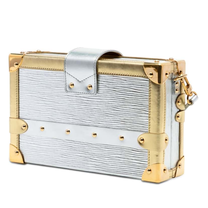 Louis Vuitton Epi Petite Malle Silver Leather Very good condition - Back View