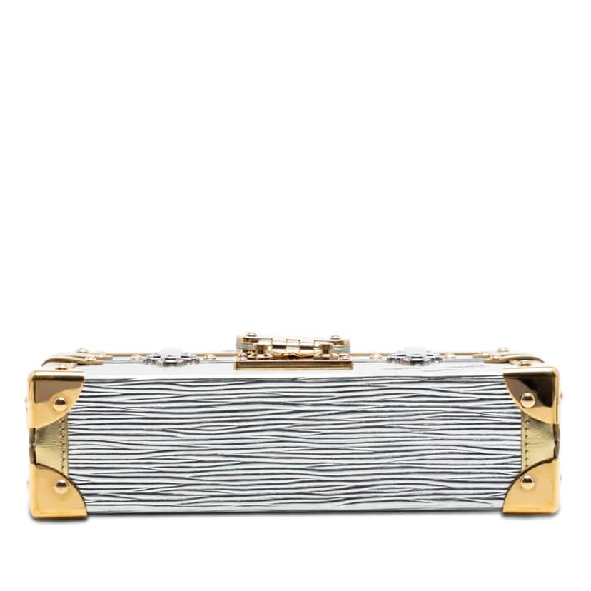 Louis Vuitton Epi Petite Malle Silver Leather Very good condition - Inside View