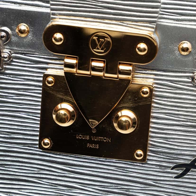 Louis Vuitton Epi Petite Malle Silver Leather Very good condition - Box View