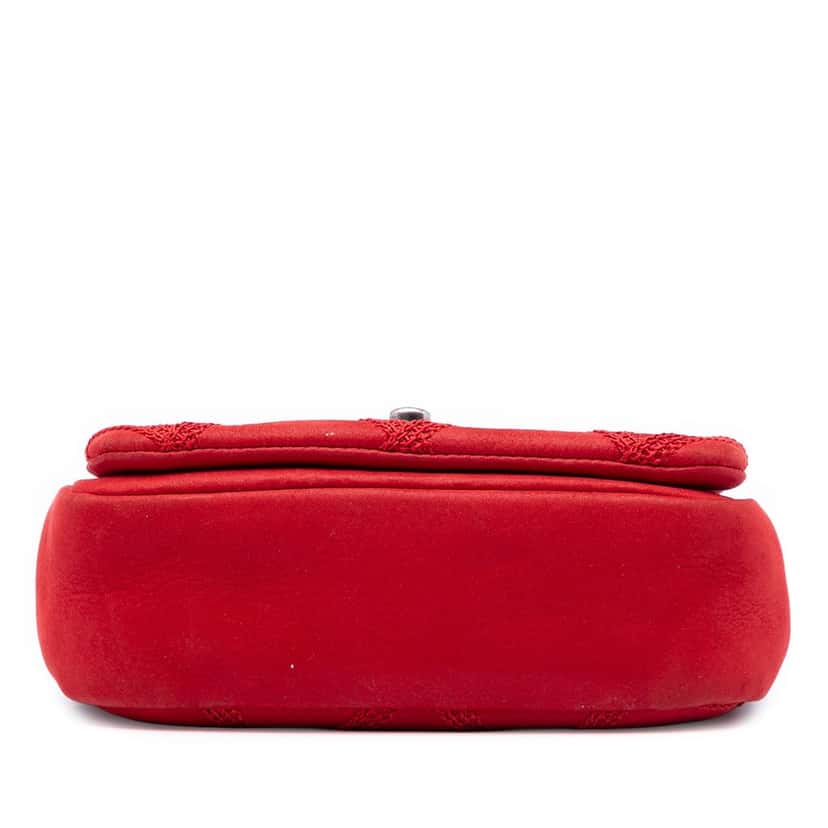 Chanel Mini CC Iridescent Calfskin Diamond Stitch Flap Red Leather Very good condition - Inside View
