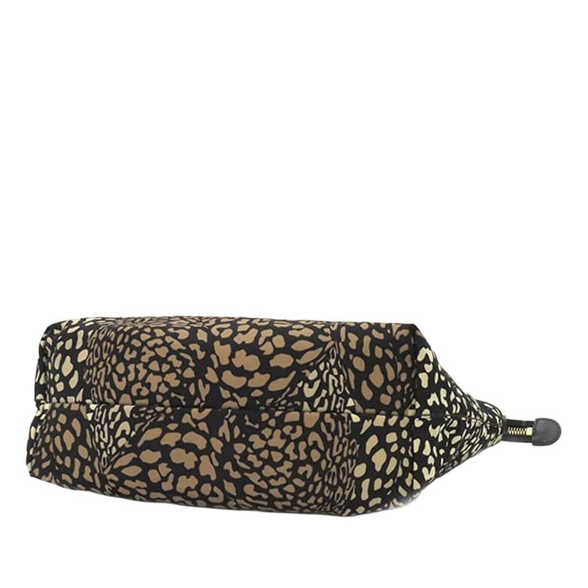 Salvatore Ferragamo Nylon Leopard Print Double Gancini Tote Black Very good condition - Inside View