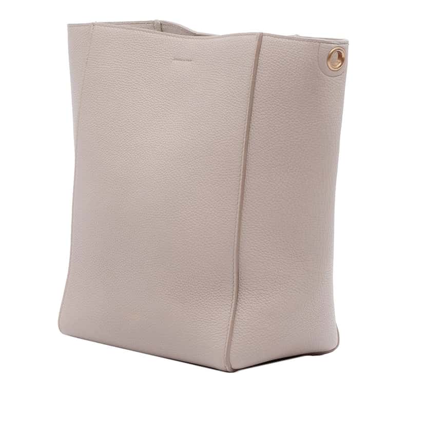 Celine Small Soft Grained Calfskin Seau Sangle Bucket Bag Brown Leather Very good condition - Back View