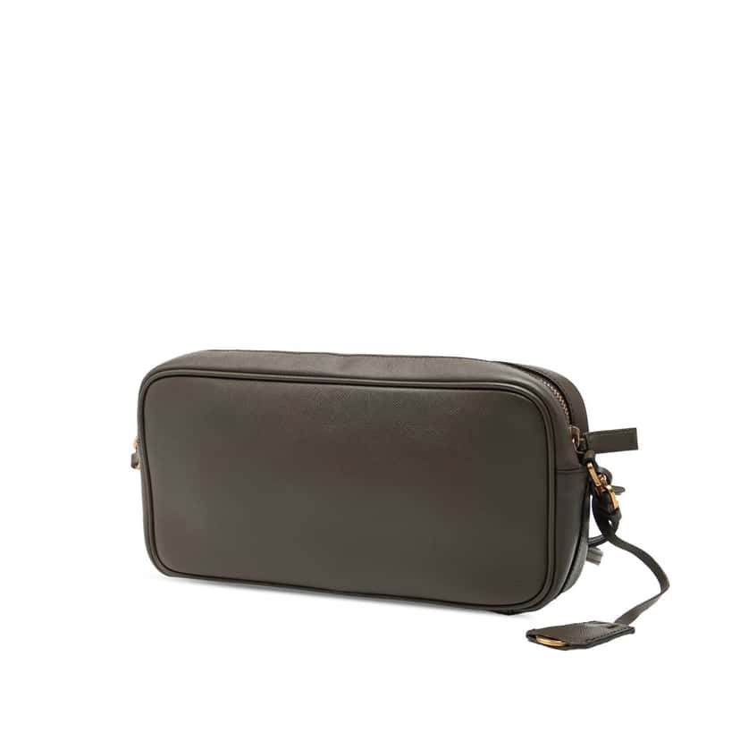 Prada Saffiano East West Shoulder Bag Brown Leather Very good condition - Back View