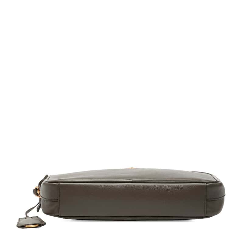 Prada Saffiano East West Shoulder Bag Brown Leather Very good condition - Inside View