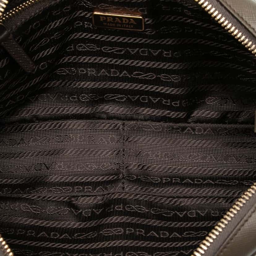 Prada Saffiano East West Shoulder Bag Brown Leather Very good condition - Model View