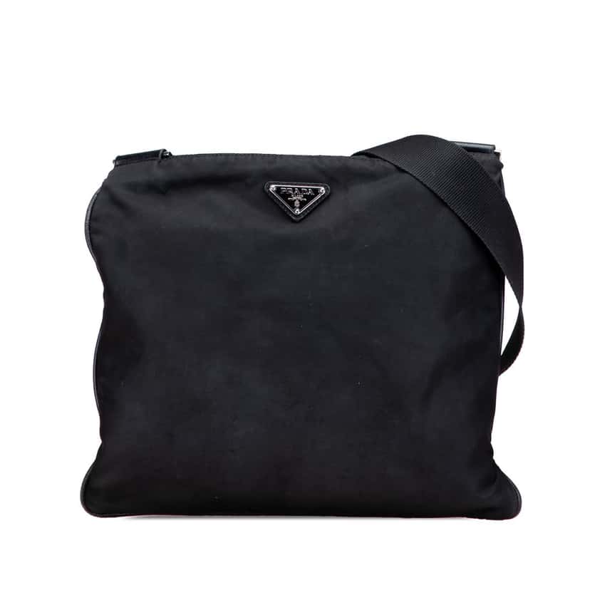Prada Tessuto Zip Top Crossbody Black Very good condition - Front View