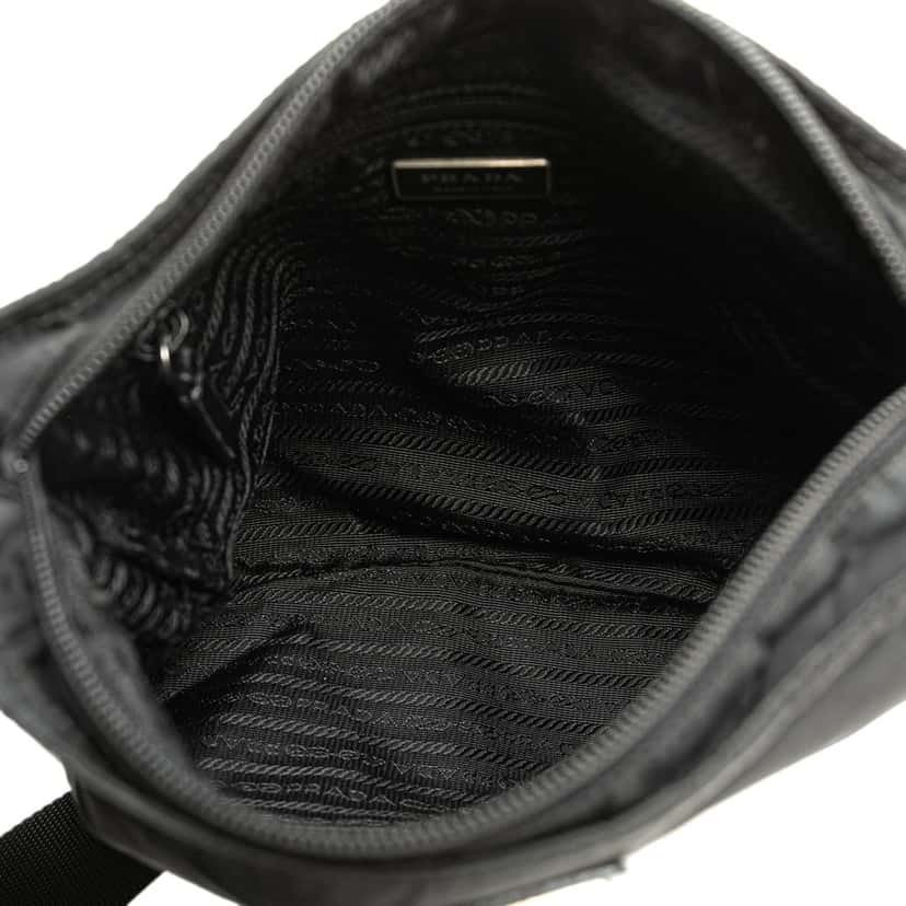 Prada Tessuto Zip Top Crossbody Black Very good condition - Model View