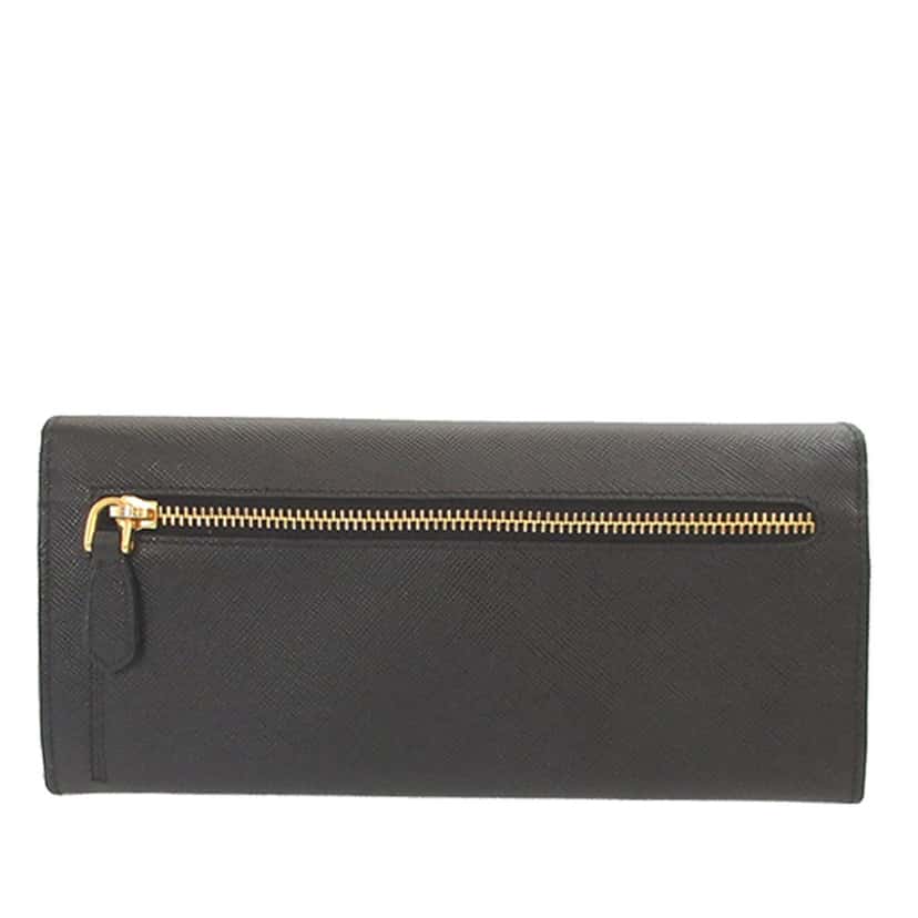 Prada : Saffiano Bifold Long Wallet Black Leather Very good condition - Back View