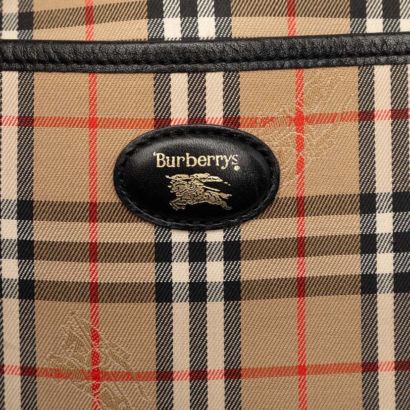 Burberry Haymarket Check Canvas Crossbody Beige Very good condition - Box View