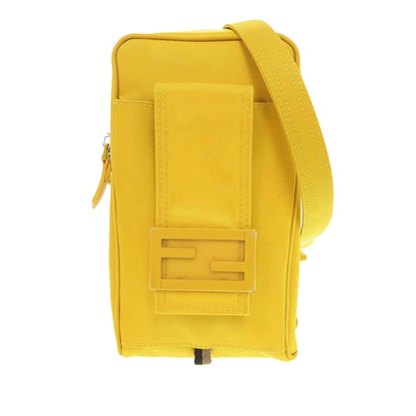 Fendi Nylon Baguette Phone Crossbody Yellow Very good condition - Front View